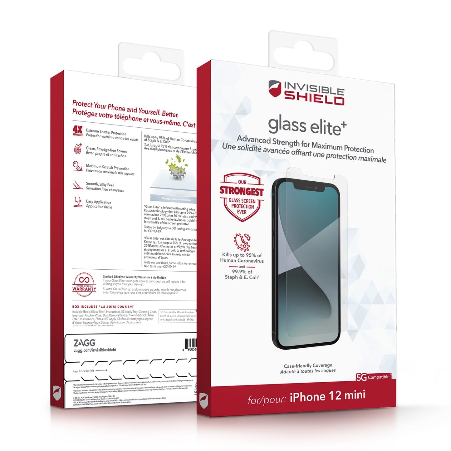 ZAGG InvisibleShield Glass Fusion+ Screen Protector for iPhone 12 and iPhone 12 PRO - Strongest Hybrid D3O Protection, Case-Friendly, Scratch & Impact