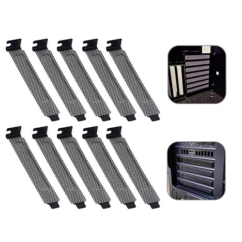 Maxmoral 10pcs Vented PCI Slot Cover Ventilation Deflector PC Computer Case Cooling Fan Dust Filter Blanking Plate