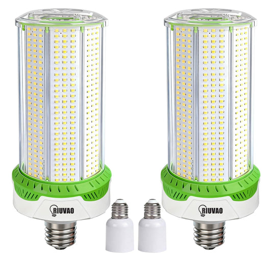 RIUVAO 2-Pack 150W LED Corn Light Bulbs,5000K 22500lm,E26/E39 Base,1500W Equivalent LED Corn Light Bulbs for Commercial Industrial Lighting Warehouse