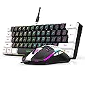 60% Wired RGB Gaming Keyboard and Mouse Combo, 14 Mode of Backlight, 6400 DPI Gaming Mouse, Mini Keyboard with Membrane Switch Comfort Use Budget