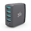 360 Electrical 360542 Vivid 8.0 USB Wall Charger with Four USB Ports, 8.0 Amp (40 Watt) Charging Power, Folding Plug, LED Guide Lights and Charge