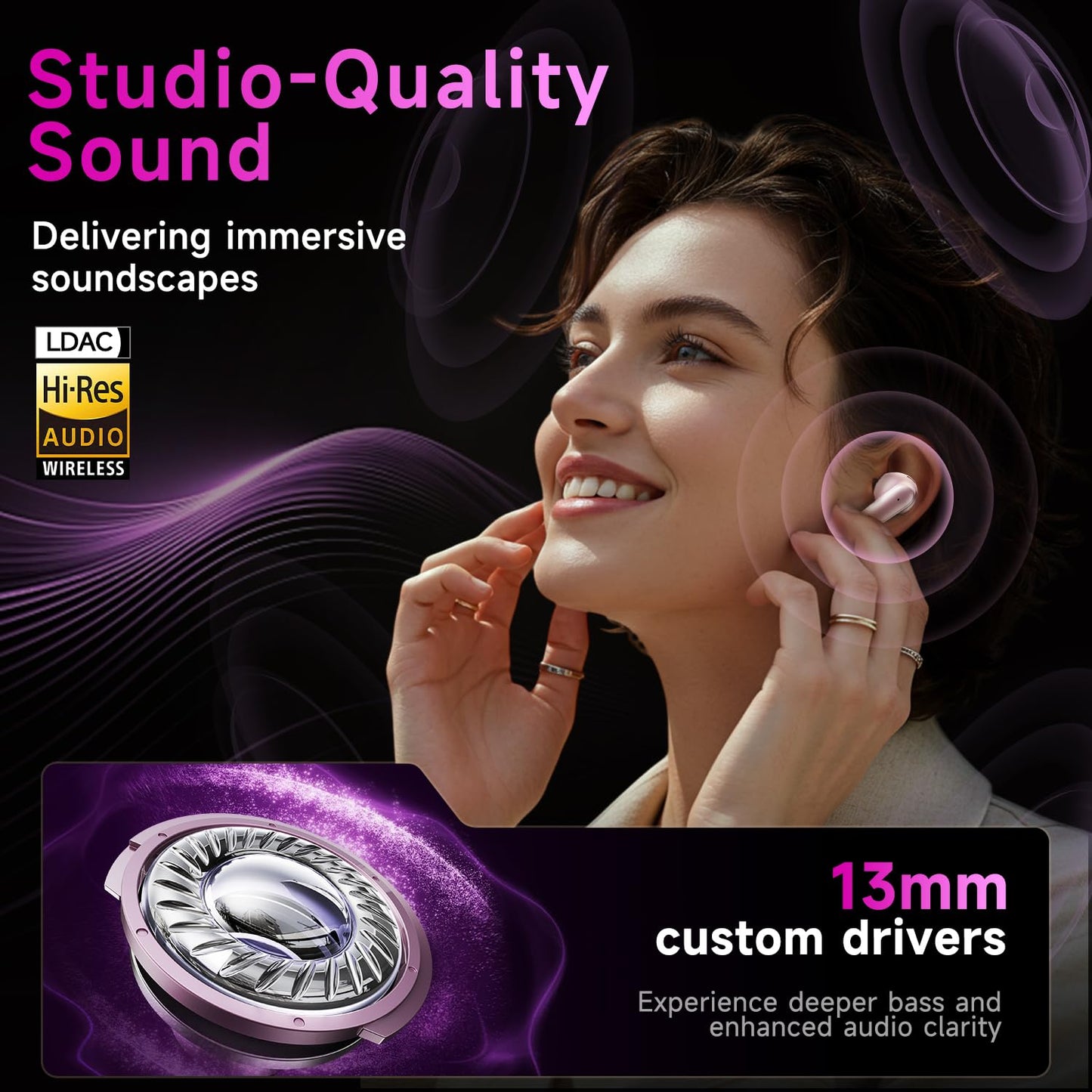 App1e AIRP0Ds Pro Alternative Wireless Ear Buds, Studio-Quality, Deep Bass, Enhanced Audio Clarity, Bluetooth 5.4 Earbuds, ENC Noise Cancelling Call…