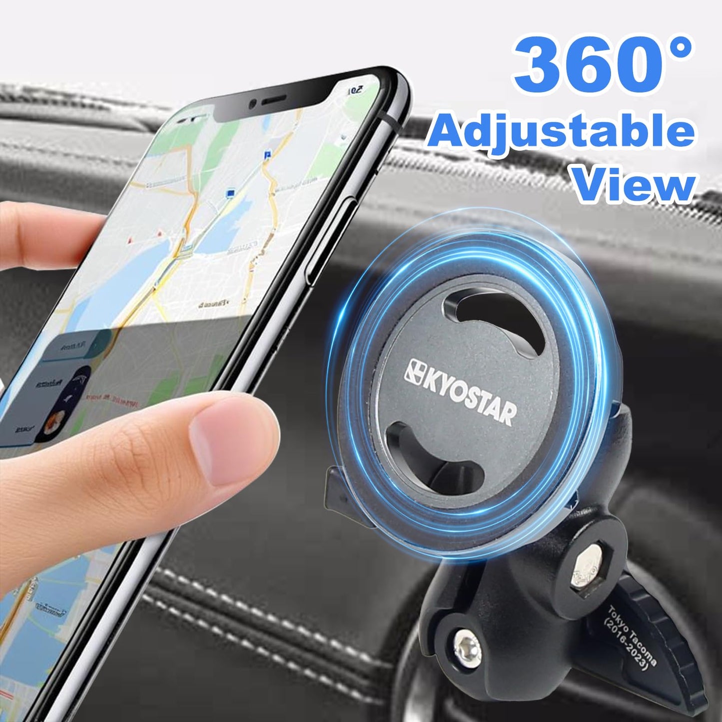 Kyostar Magnetic Phone Mount for Jeep Wrangler JL 2018-2023 Air Vent Car Holder, 360° Adjustable Strong Suction for All Smartphone