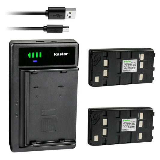Kastar 2-Pack Battery and Smart USB Charger Compatible with JVC BN-V11U BN-V12U BN-V14U BN-V15U BN-V18U BN-V20U BN-V22U BN-V24U BN-V25U BN-V400U
