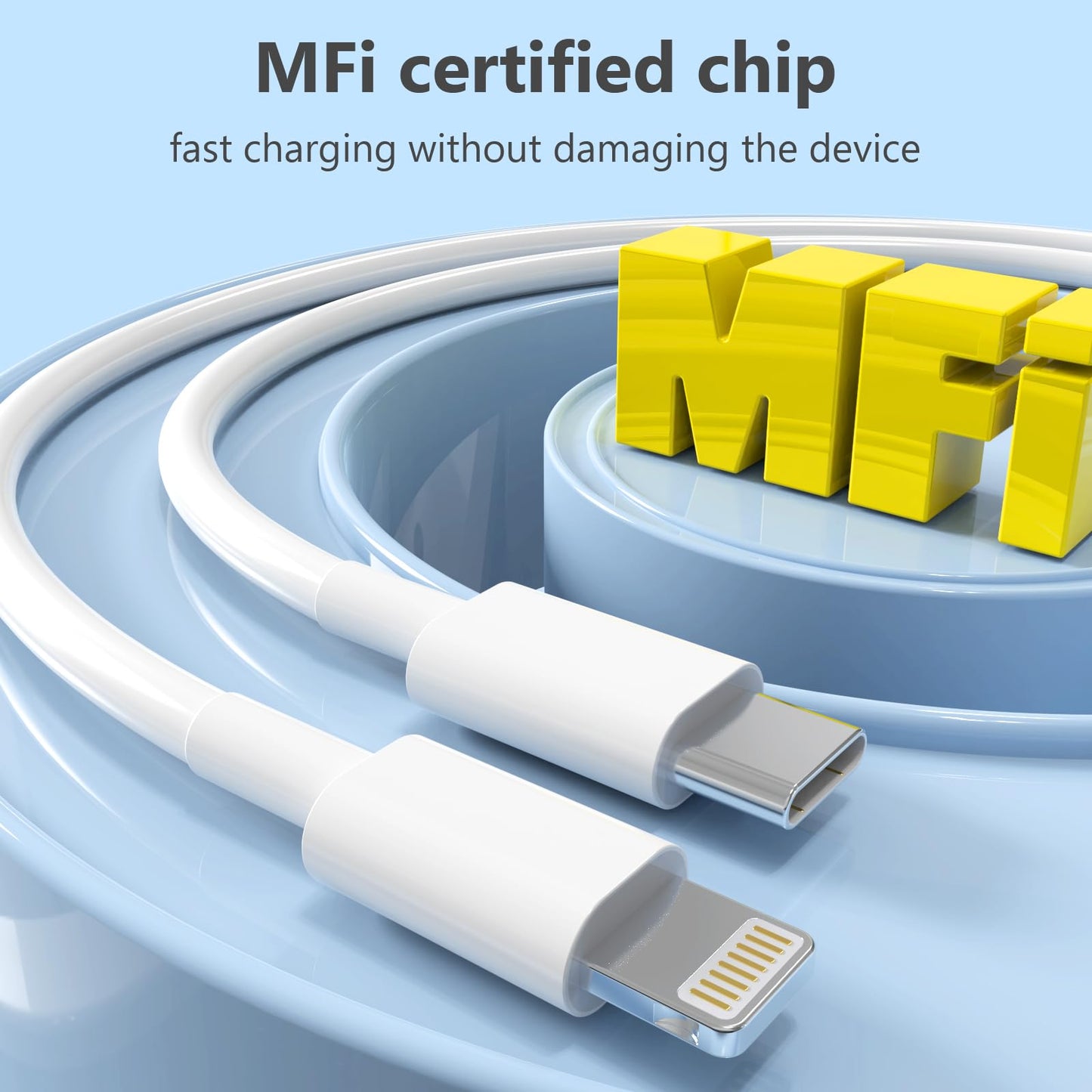 5 Pack 6FT USB C to Lightning Cable, [Apple MFi Certified] iPhone Charger Fast Charging Cord Durable Tangle-Free iPhone Charger Cord for iPhone…