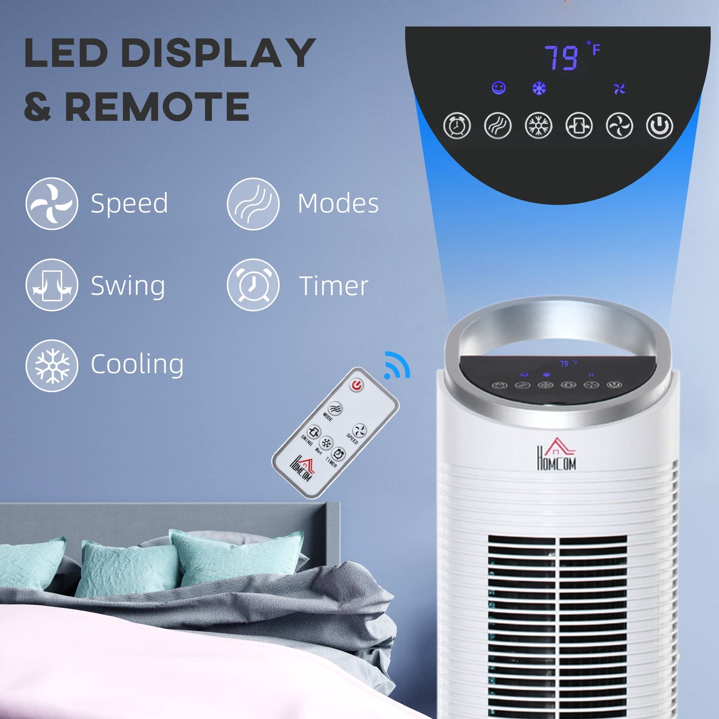 40 Inch 3-in-1 Evaporative Air Cooler with Humidifier, Ice Cooling Fan, 52° Oscillating, 3 Speeds, 3 Modes, 8H Timer, Remote Control, White