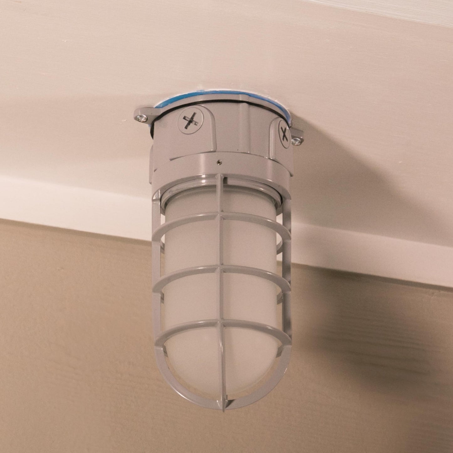HALO All Pro VT1730 All-Pro Gray Outdoor Integrated Vapor Tight Wall or Ceiling Mount LED Flood Light, White