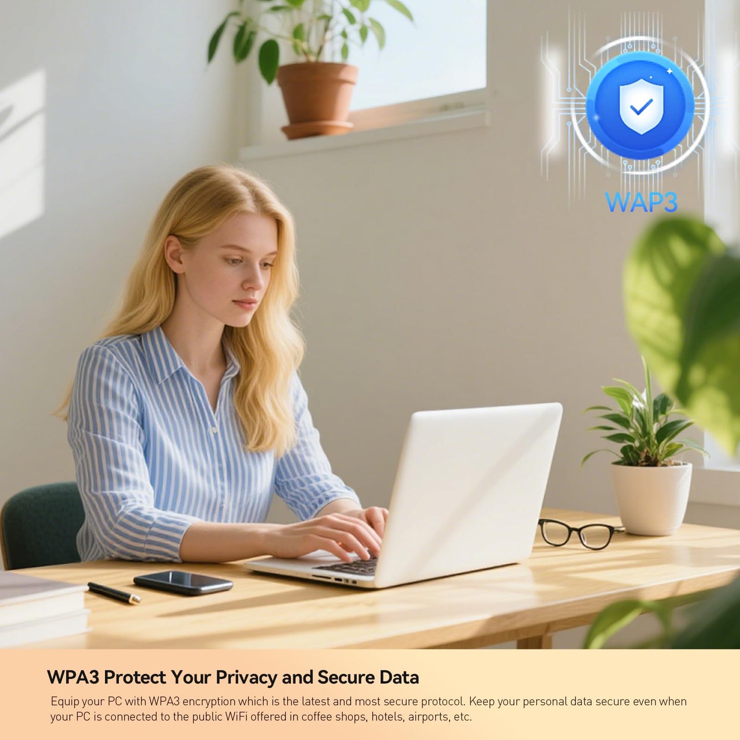CY-SUZON WiFi 6 USB Adapter for Desktop PC ?AX1800 Wireless Network Adapter with 2.4GHz, 5GHz, High Gain Dual Band 5dBi Antenna, WPA3, Supports