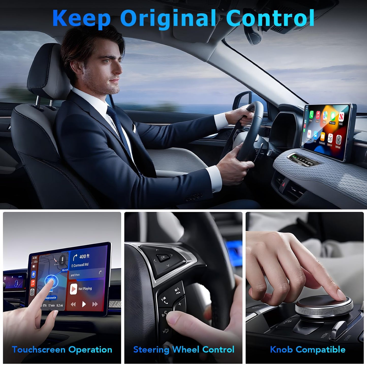 ROLRAFIC Wireless CarPlay Adapter for iPhone, CarPlay Dongle Converts Wired to Wireless Carplay, Plug & Play Mini Size CarPlay Adapter Compatible