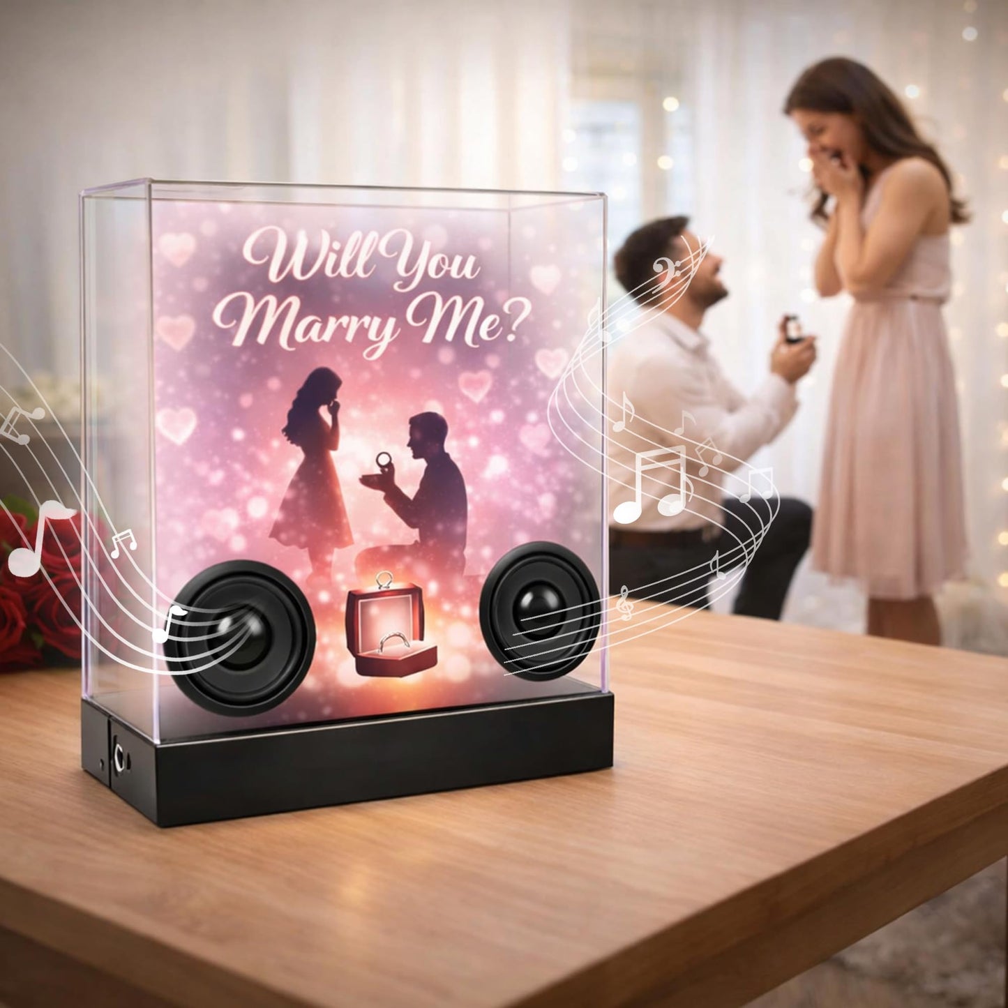 CAMINI 3D Hologram Fan with Bluetooth Speaker for Weddings & Gifts, 10'' Holographic Photo Display, Holographic Projector with APP Control, 20W Stereo