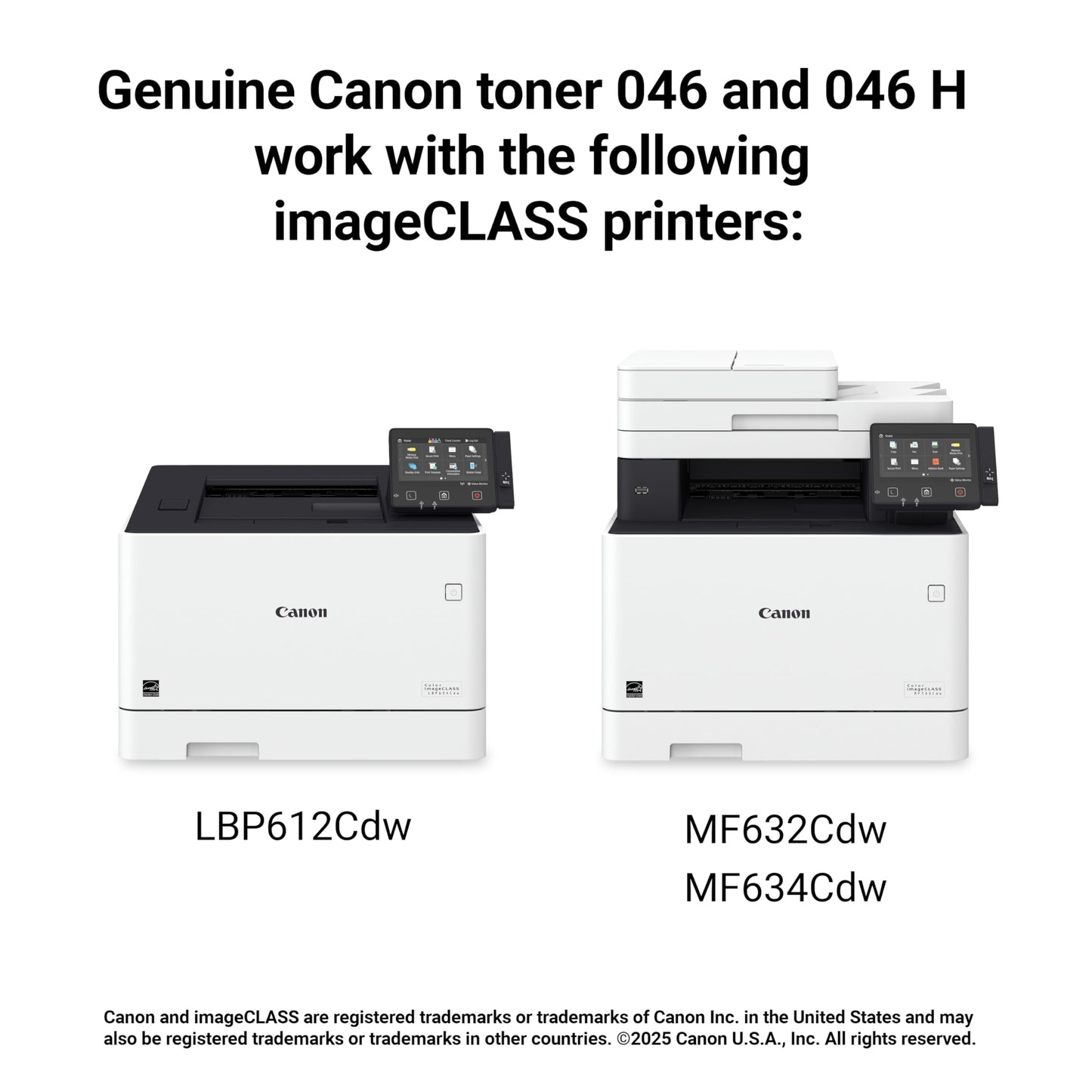 Canon Genuine 046 Black Toner Cartridge Compatible with LBP654Cdw, MF731Cdw, MF733Cdw, MF735Cdw