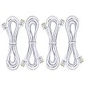 Yumiwoow Telephone landline Extension Cord Cable, Cord with Standard RJ-11 6P4C Plug (10FT-4Pack-White)