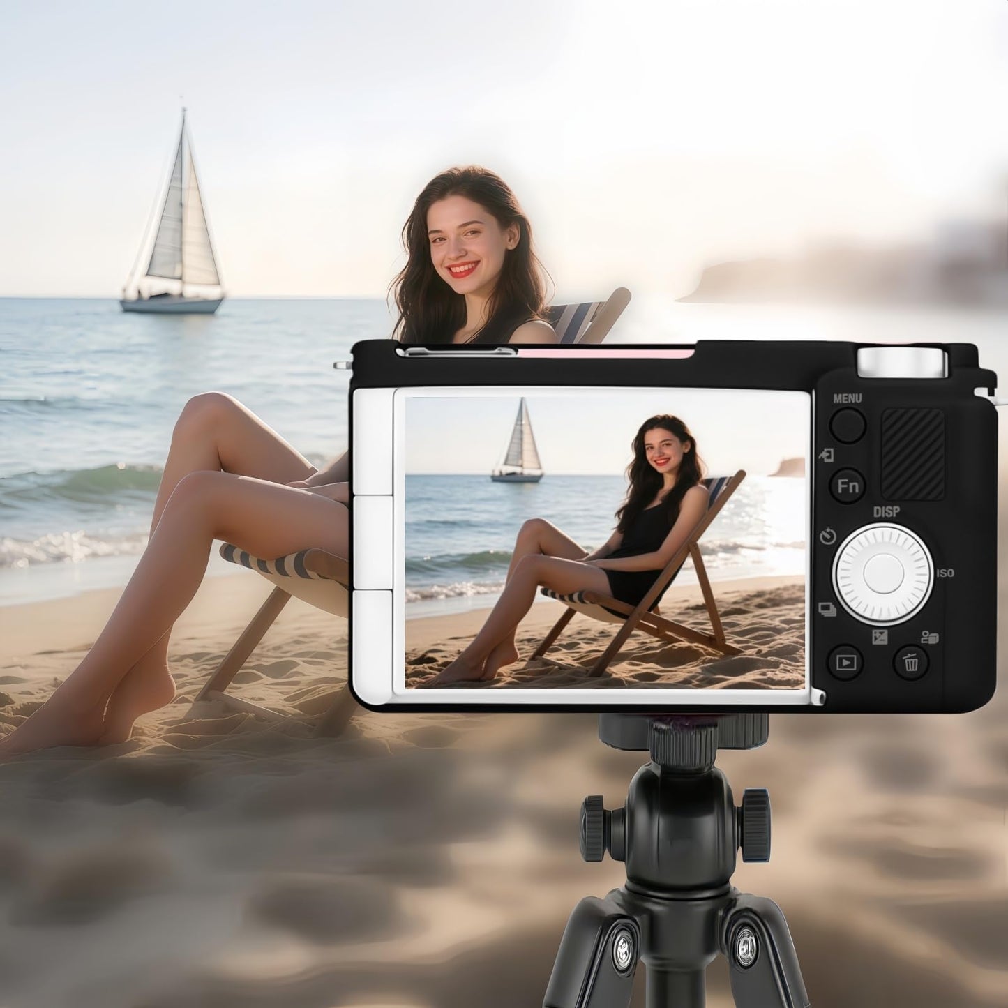 SZHSYJY ZV-E10 Case, Soft Silicone Protective Case for Sony ZV-E10 ZVE10 Camera,Comes with 2 Screen Protectors and 1 Wrist Strap. (Black)