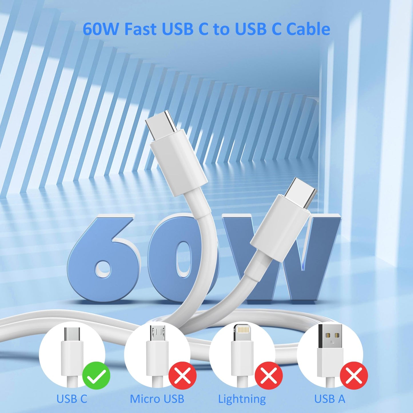 USB C Charger Type C Fast Charging 2 Pack 25W Chargers Block with 2 Pack 6FT USB C to C Cable for iPhone 17 Pro/Pro Max/Air/16 15 Pro/Pro