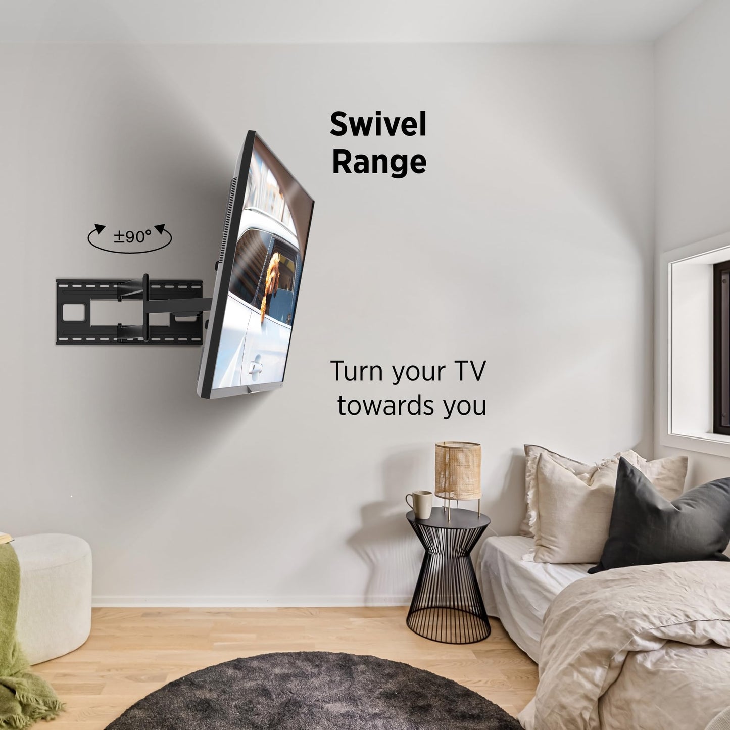 ProMounts Premium Articulating/Full Motion TV Wall Mount with 40 Inch Extendable Long Arm for TVs for 32-80 Inch LED, LCD Plasma Flat and Curved TV
