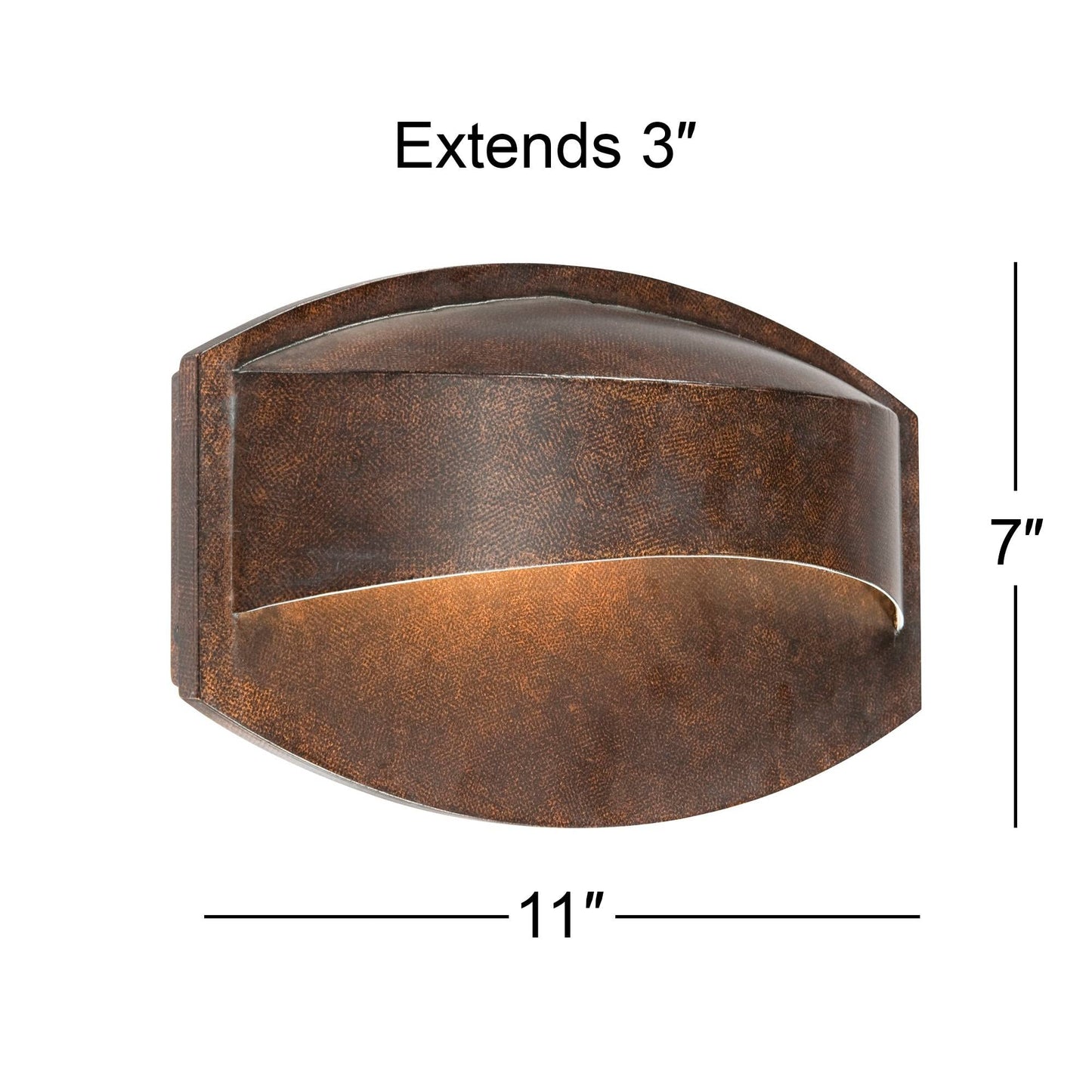 Possini Euro Design Xane Modern Outdoor Wall Light Fixture Halogen Bronze Metal 11" Eyebrow Curving Frame Dark Sky Design for Exterior House Porch