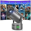 WISHOLY Projector with WiFi and Bluetooth, Mini Portable Projector with Built-in Rechargeable Battery for Outdoor, 1080P Supported, Electric Focus