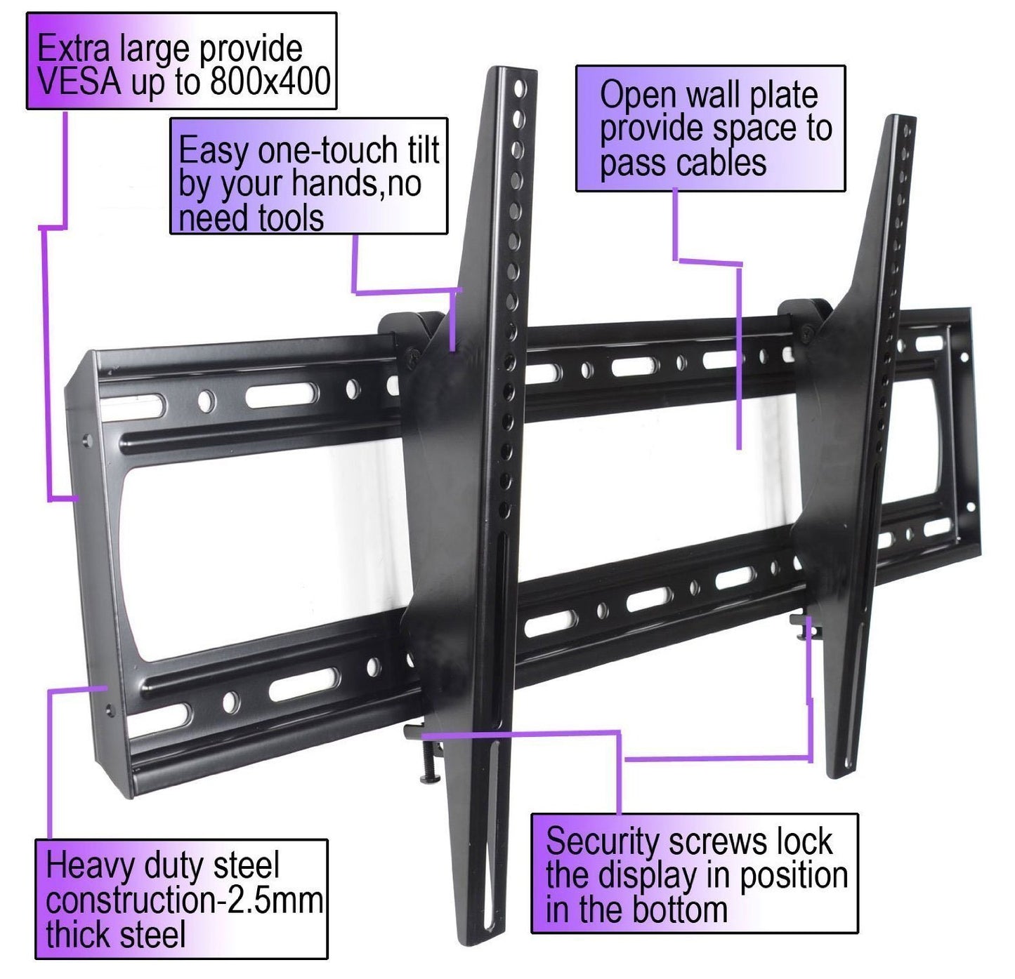 VideoSecu Tilting Low-Profile TV Wall Mount Bracket for Emerson LF391EM4F LF391EM4 LF461EM4 LF501EM4F LF501EM4 LF551EM5 Flat Panels Screen MZ8