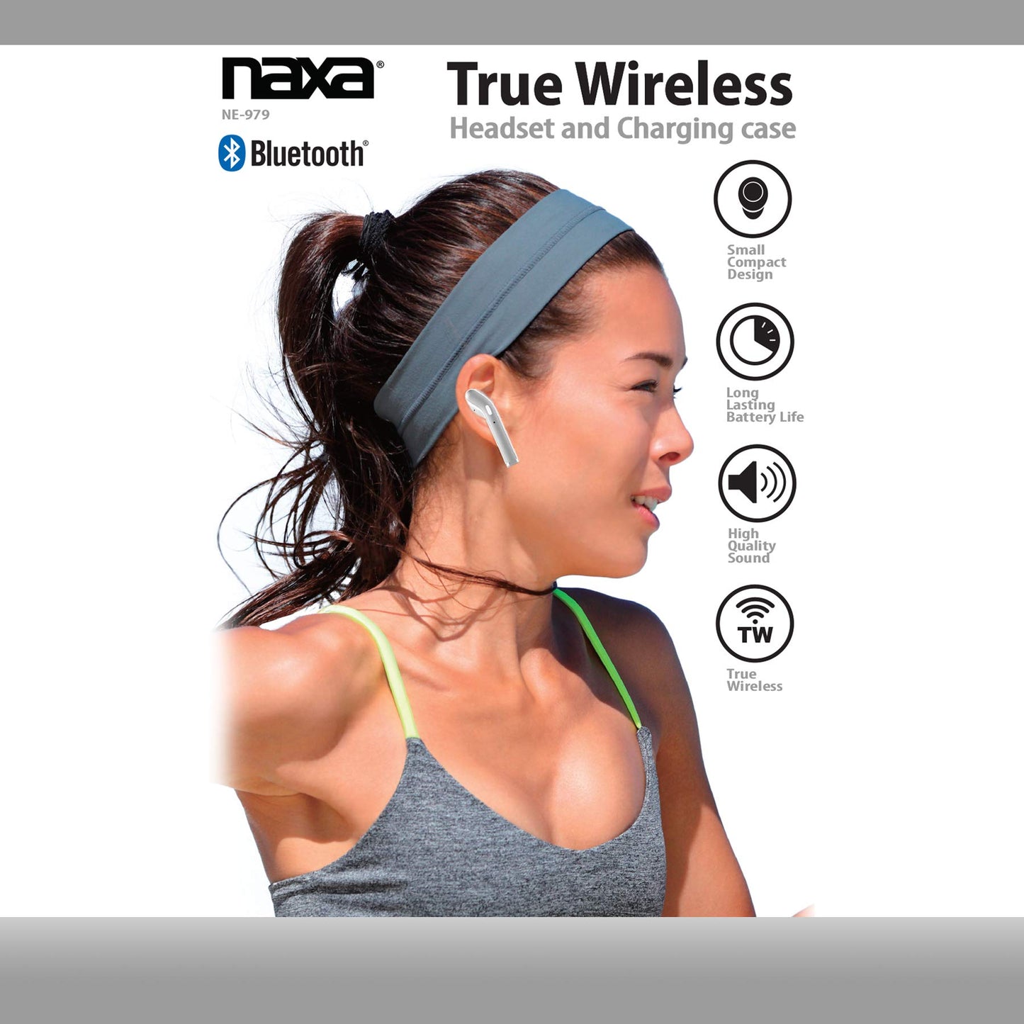 Naxa Electronics NE-979 True Wireless Earphones with Charging Battery Case, White