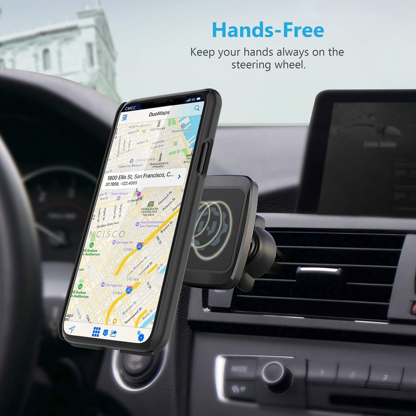 WixGear Magnetic Phone Holder for Car, Twist-Lock Air Vent Car Phone Holder with Swift-Snap Technology, Secure Grip Car Phone Mount, Compatible