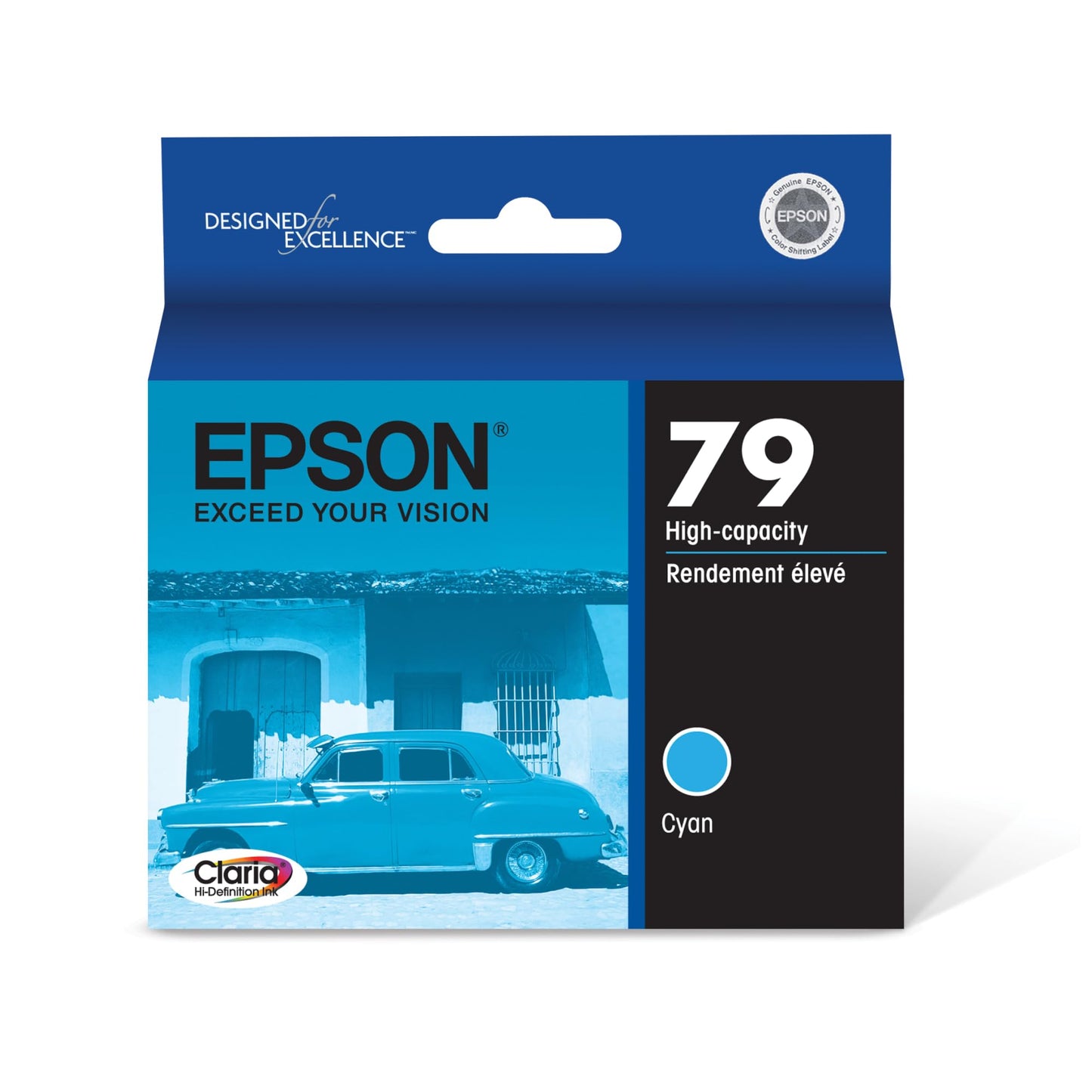 Epson 79 Claria Hi-Definition Ink Standard Capacity Cyan Cartridge (T079220) Works with Artisan 1430, Stylus Photo 1400