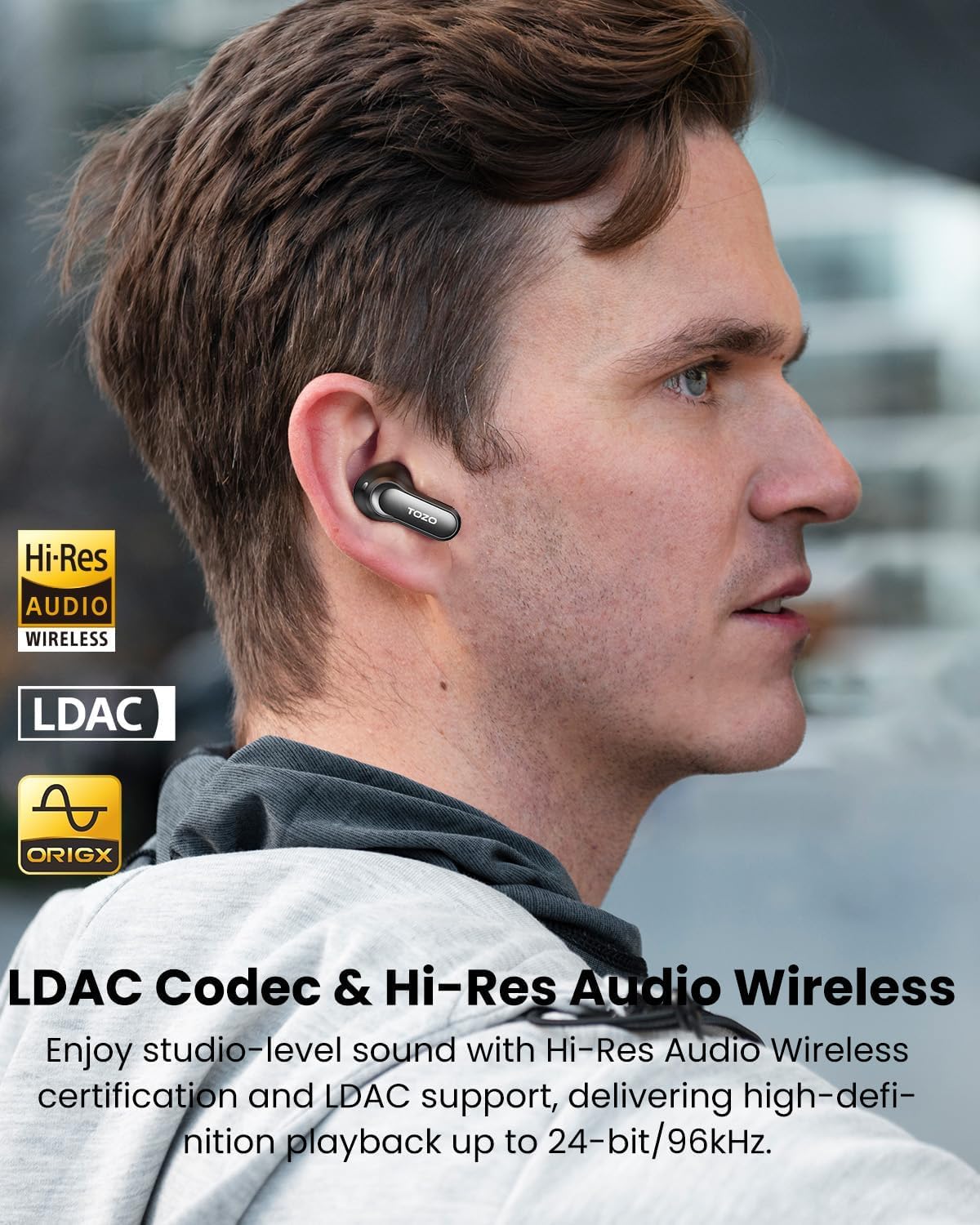 TOZO NC20 Pro Active Noise Cancelling Wireless Earbuds, Smart LCD Screen