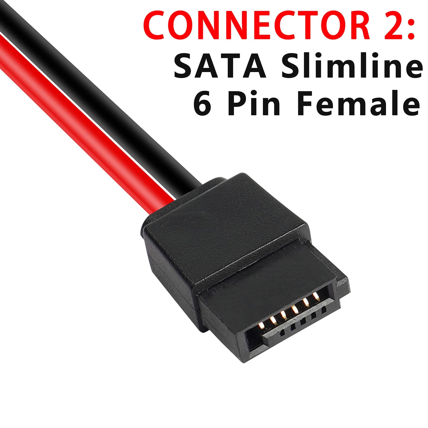 MEIRIYFA SATA Power Adapter - 15 to 6 Pin Slimline Cable (2 Pack)