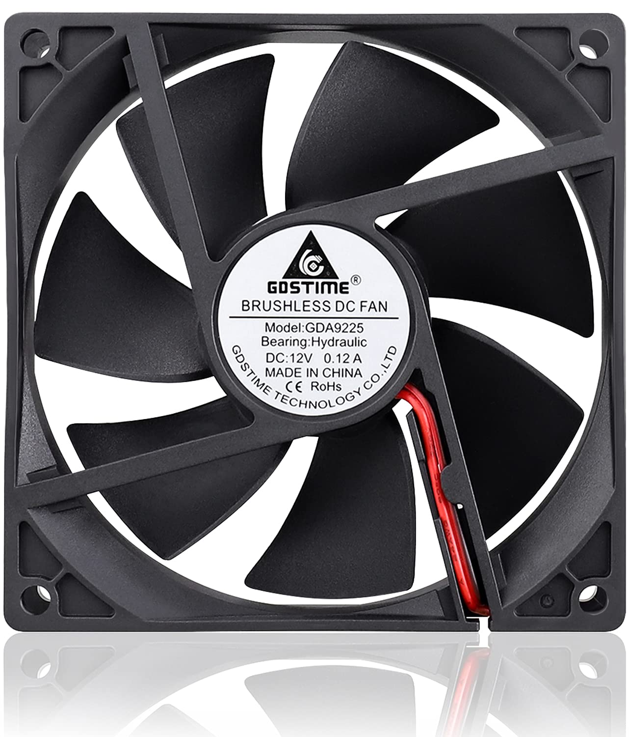 GDSTIME 92mm x 92mm x 25mm 90mm 3.6 Inches 12v Brushless DC Cooling Fan 2 Pin