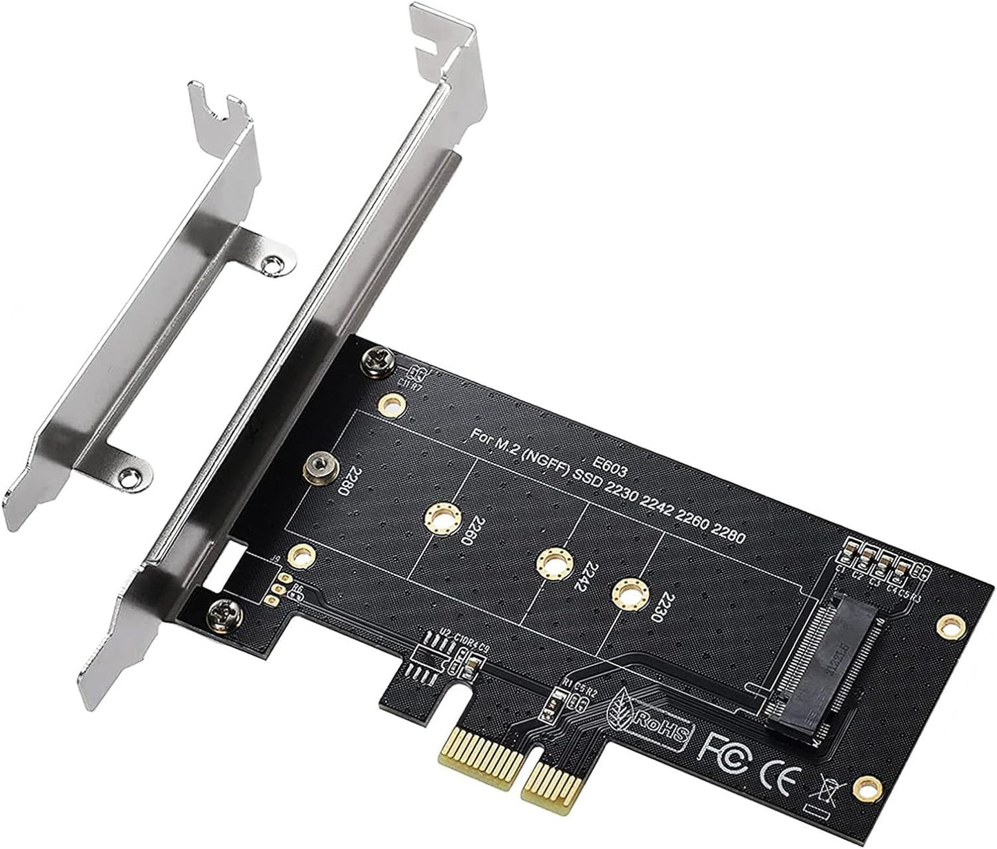 Black M.2 PCIe to PCIe 3.0 x1 NVMe Controller Expansion Card for M-Key M.2 SSD 2280/2260/2242/2230 Riser Card,Supports M2 NGFF PCI-e 3.0, 2.0,1.0