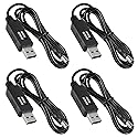 AITRIP 4pcs DC 5V to DC 12V USB Voltage Step Up Converter Cable Power Supply USB Cable with 5.5x2.1mm DC Connect Male 1M for WiFi Router Mini Fan