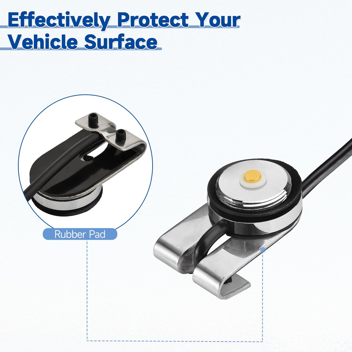 Bingfu Vehicle Mobile Radio Antenna NMO Mount Fix Bracket Lip Mount with 5m 16.5 feet RG58 Cable UHF PL259 Male Connector for Car Truck Amateur Ham
