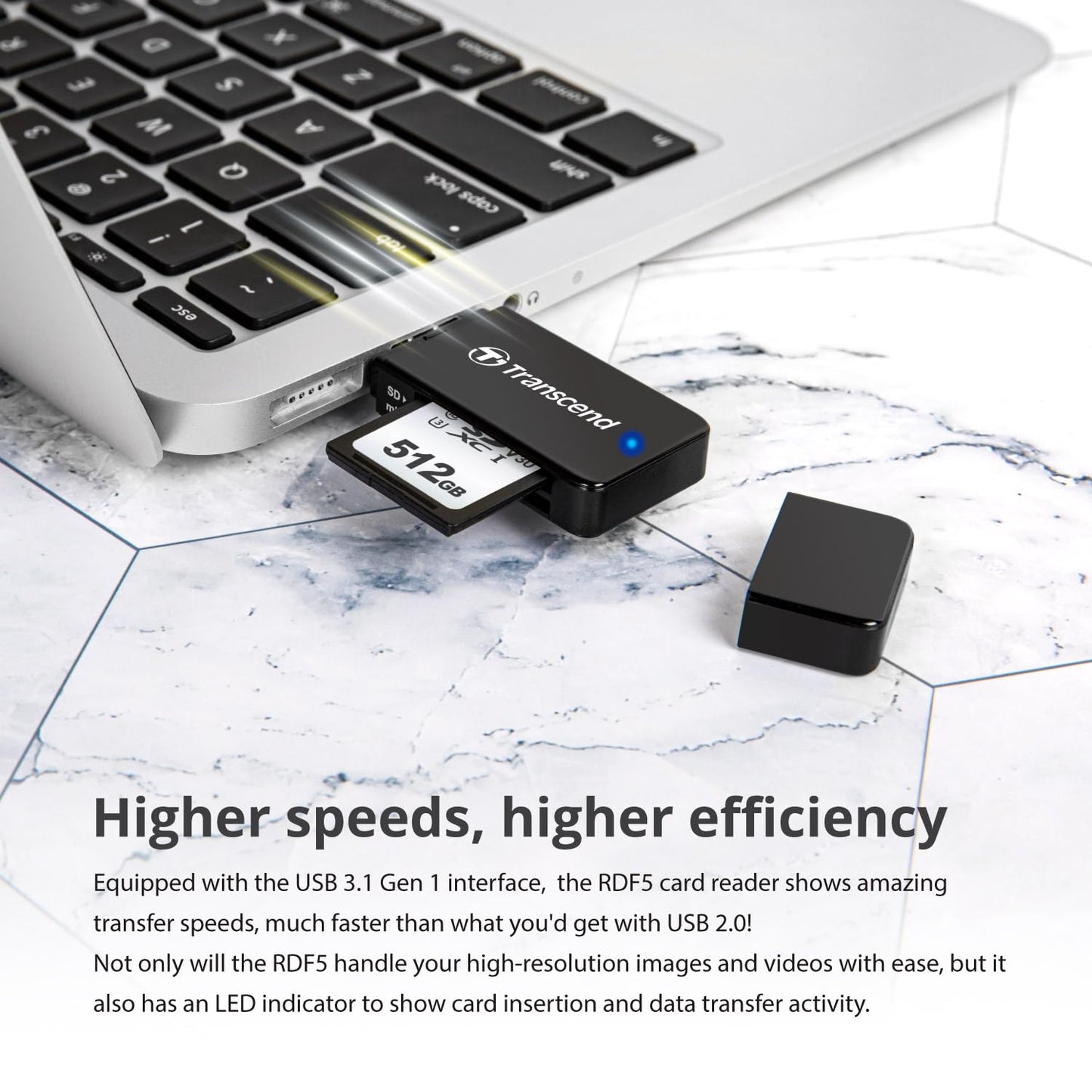 Transcend USB 3.1 SDHC/SDXC/ microSDHC/SDXC Card Reader, TS-RDF5R (Pink)