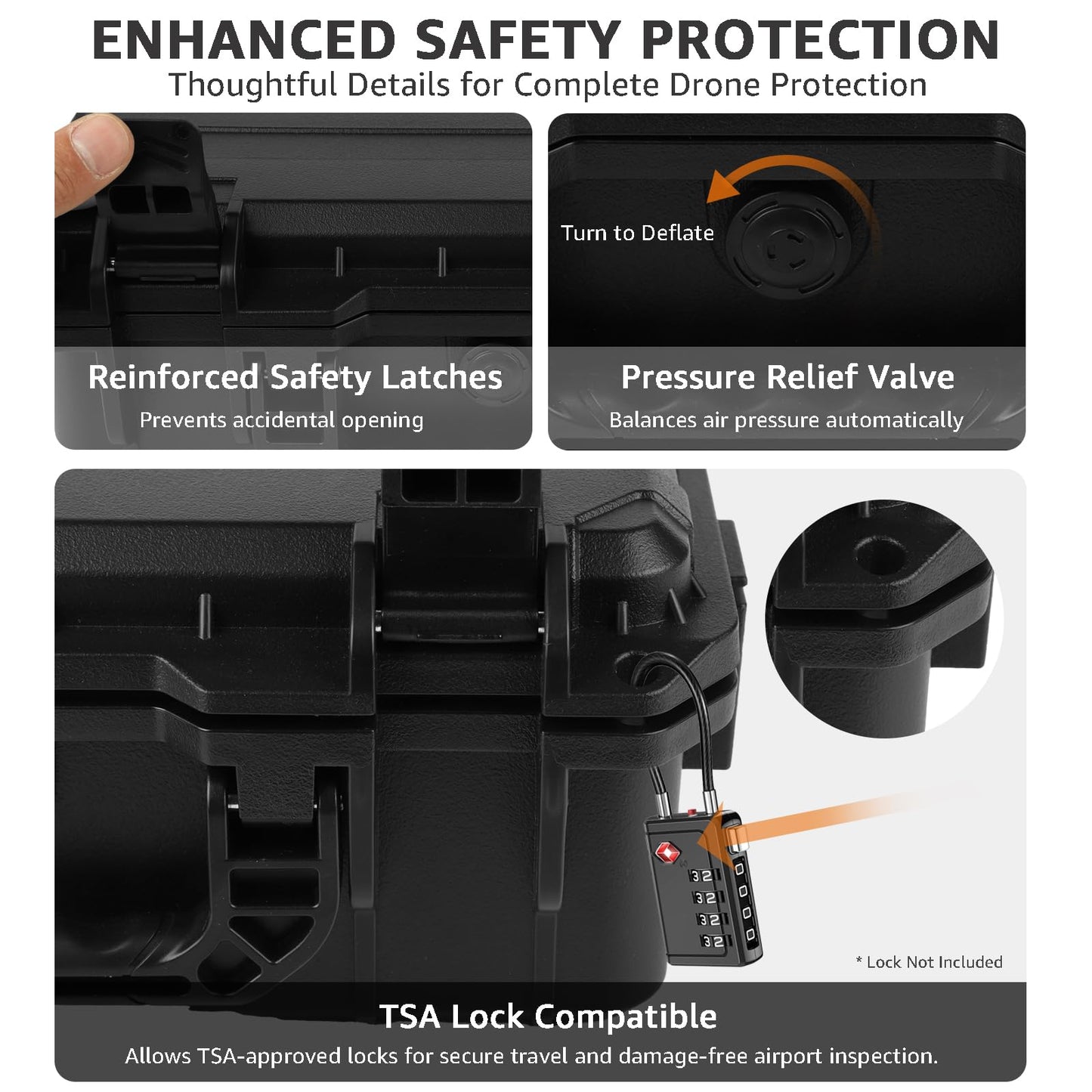 Drogear Waterproof Hard Case for Insta360 X5 Essentials Bundle/X4/X3 | Holds Up to 6 Batteries | Shockproof & Dustproof Protection | Fits Floating