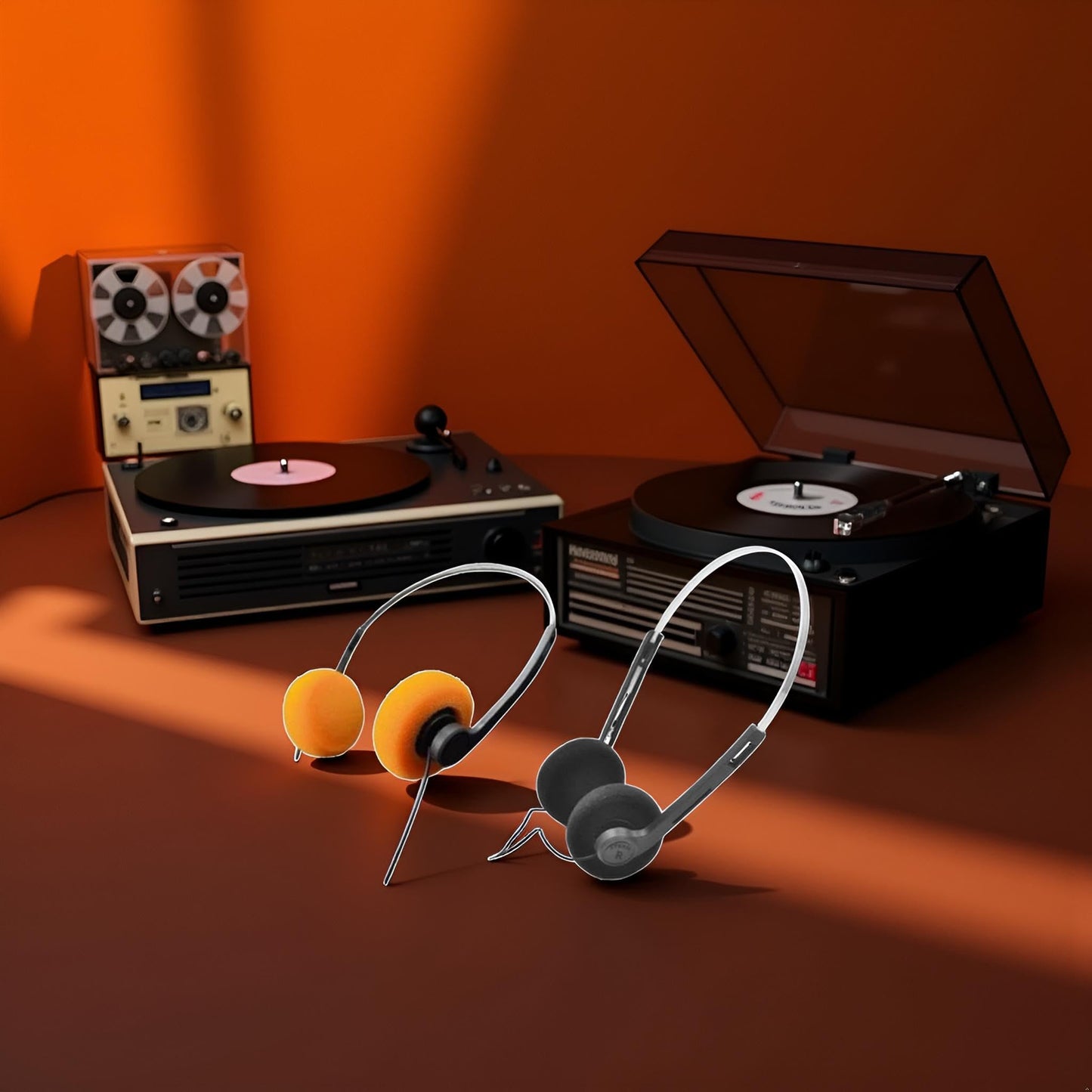 WLngtv 2 Pcs Retro On Ear Headphones, Wired Stereo Headphones, Headphone, Lightweight Portable Headphone with Adjustable Headband, Cassette Player…