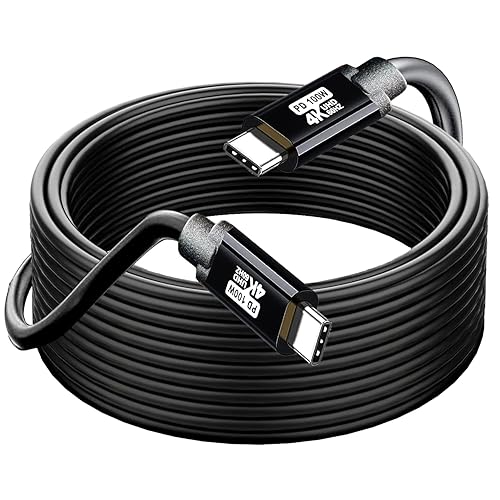 YOTETION USB C to C Cable 25FT,100W 4K60HZ Type C GEN2x2(Data usb3.1),USB C Video Output from USB3.2/ USB4.0 Fast Charging & Sync for Xreal MacBook
