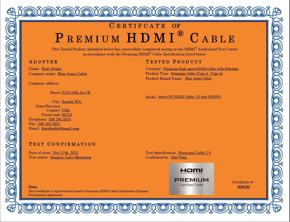 BJC Series-FE Bonded-Pair High-Speed Premium HDMI Cable with Ethernet, 15 Foot, White