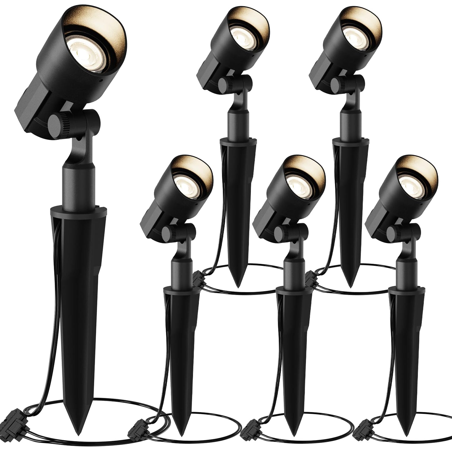 GOLDEN STAR Low Voltage Landscape Lighting 3W LED Spot Lights 12V AC Warm White Outdoor Landscape Lights 200Lumen for Driveway, Yard, Lawn, Flood