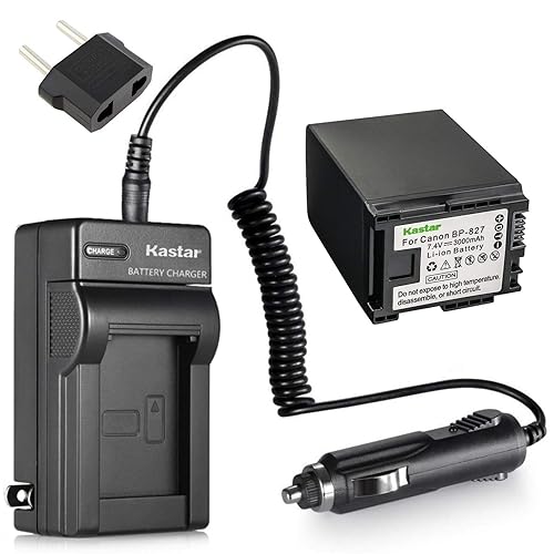 Kastar BP-827 Battery 1X + Charger for Canon VIXIA HF10 HF11 HF20 HF21 HF100 HF200 HF G10 HF M30 M31 M32 HF M40 HF M41 HF M300 HF M400 HF S10 HF S11