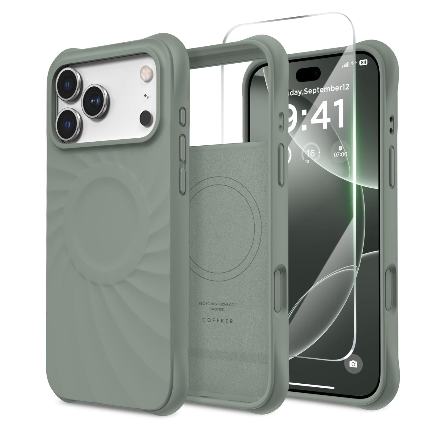 COFFKER for iPhone 17 Pro Case, Compatible with MagSafe, Screen Protector +[Integrated Silicone Camera Control Button], Shockproof Protective Magnetic