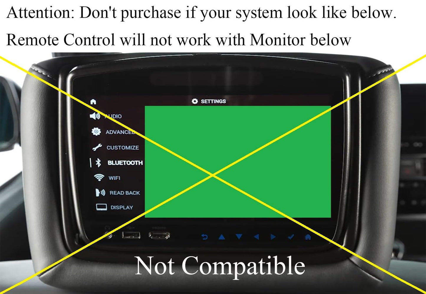 Replacement Remote Control for Infiniti Q60 Rear Entertainment DVD 2014 2015 2016