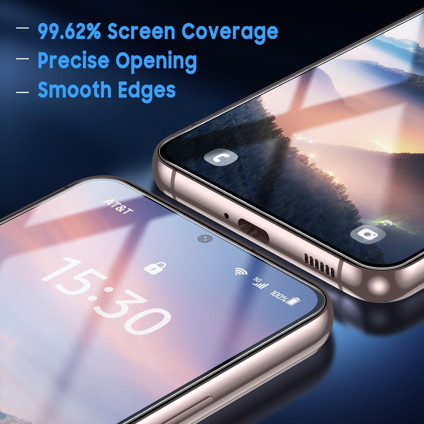Uyiton for Samsung Galaxy S21 FE Screen Protector, [10X Military Shatterproof] [Eyes Protection] [Support Fingerprint Unlock] Anti-Scratch HD Clear 9H
