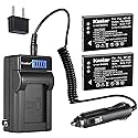 Kastar 2-Pack NP-60 Battery and LCD AC Charger Compatible with Vivitar Video Cameras DVR-840XHD DVR-565HD DVR-390H DVR-530 DVR-545 DVR-550 DVR-550G