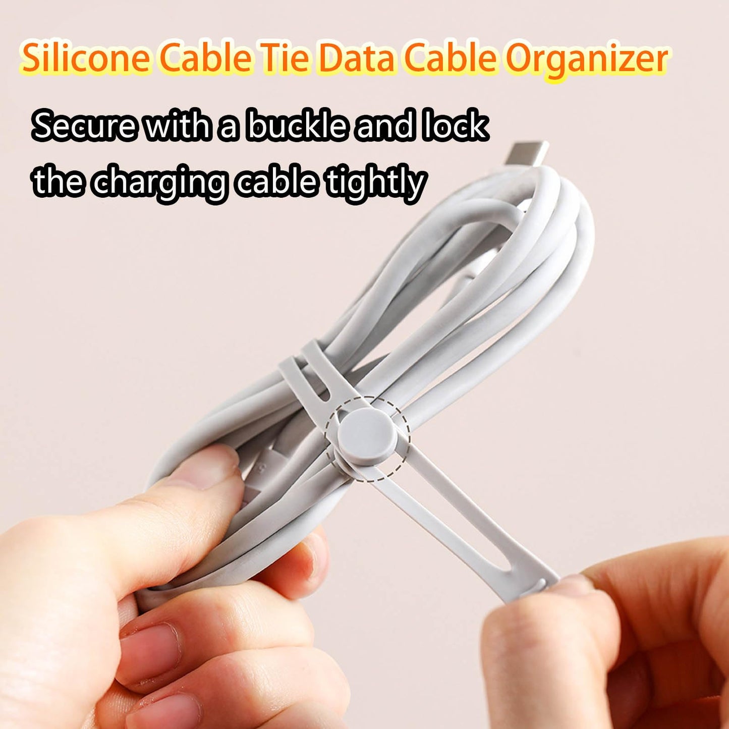 10Pcs Upgrade Silicone Cable Straps Cord Organizer, Reusable Cable Ties for Charging Cords Earphone Computer Wire Desk Cable Management Travel