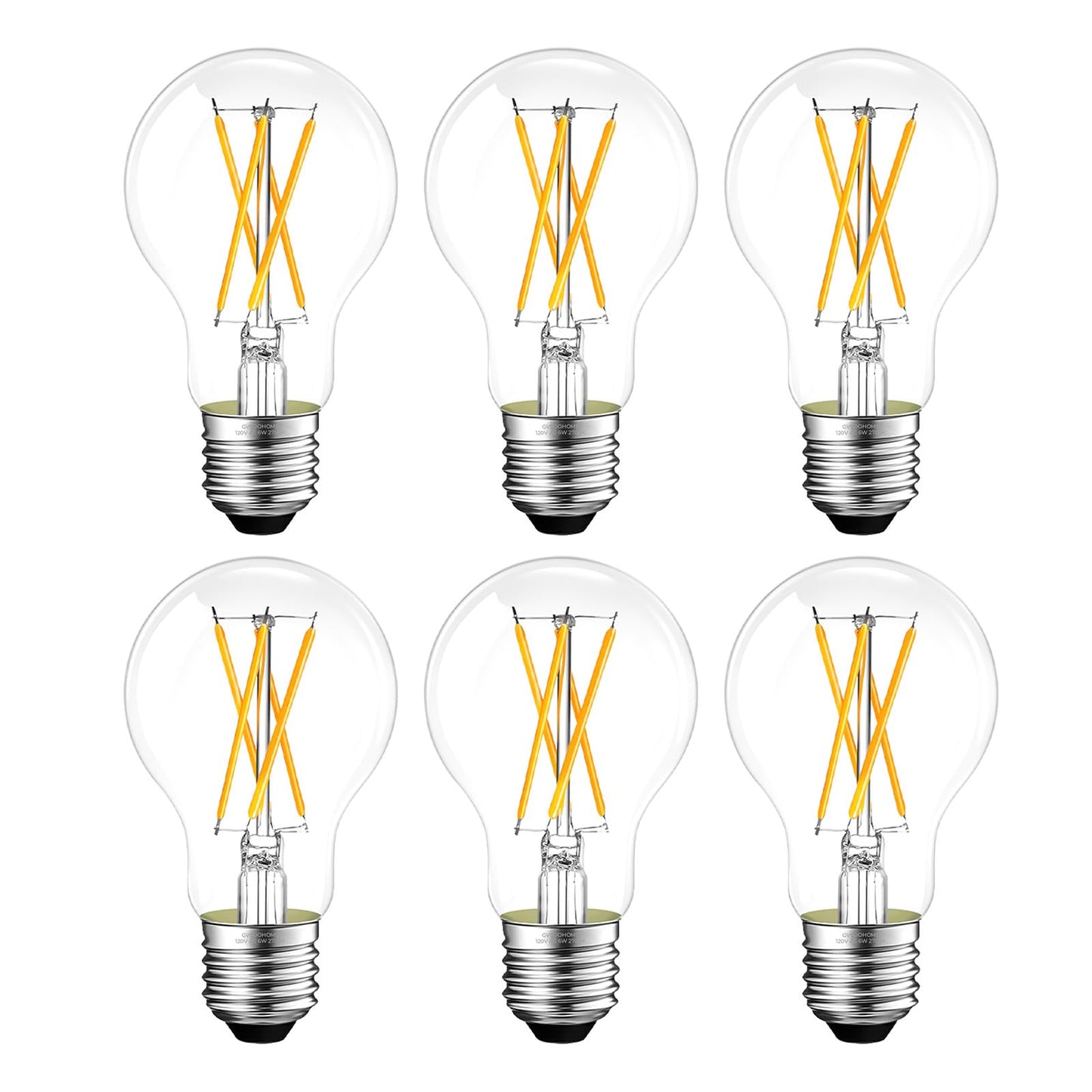 GvvooHome Dimmable A19 E26 LED Bulb 60 watt Equivalent, Clear Light Bulbs