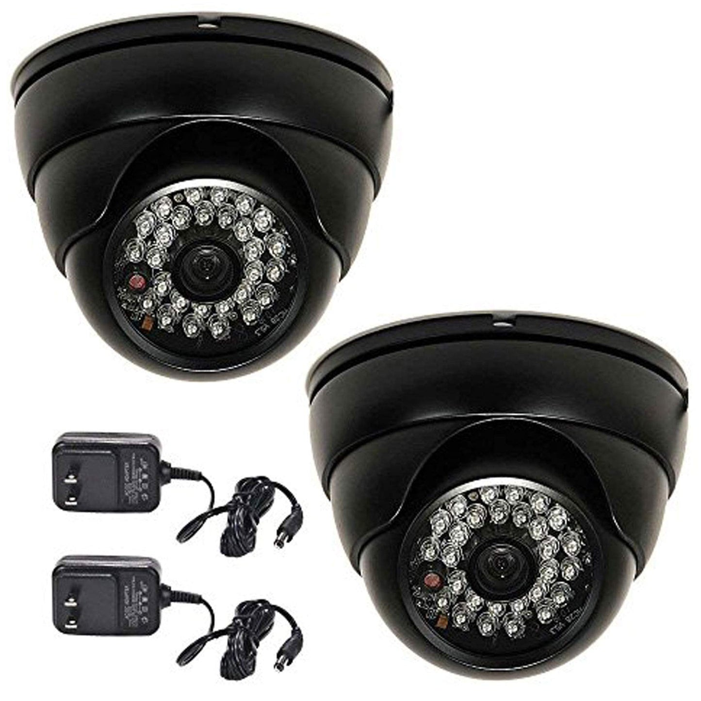 VideoSecu 2 Pack Dome 700TVL Outdoor Security Cameras 1/3" CCD Built-in IR Infrared Day Night Vision 3.6mm Lens Wide Angle for DVR CCTV Home