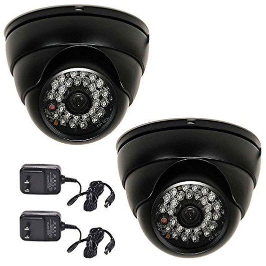 VideoSecu 2 Pack Dome 700TVL Outdoor Security Cameras 1/3" CCD Built-in IR Infrared Day Night Vision 3.6mm Lens Wide Angle for DVR CCTV Home