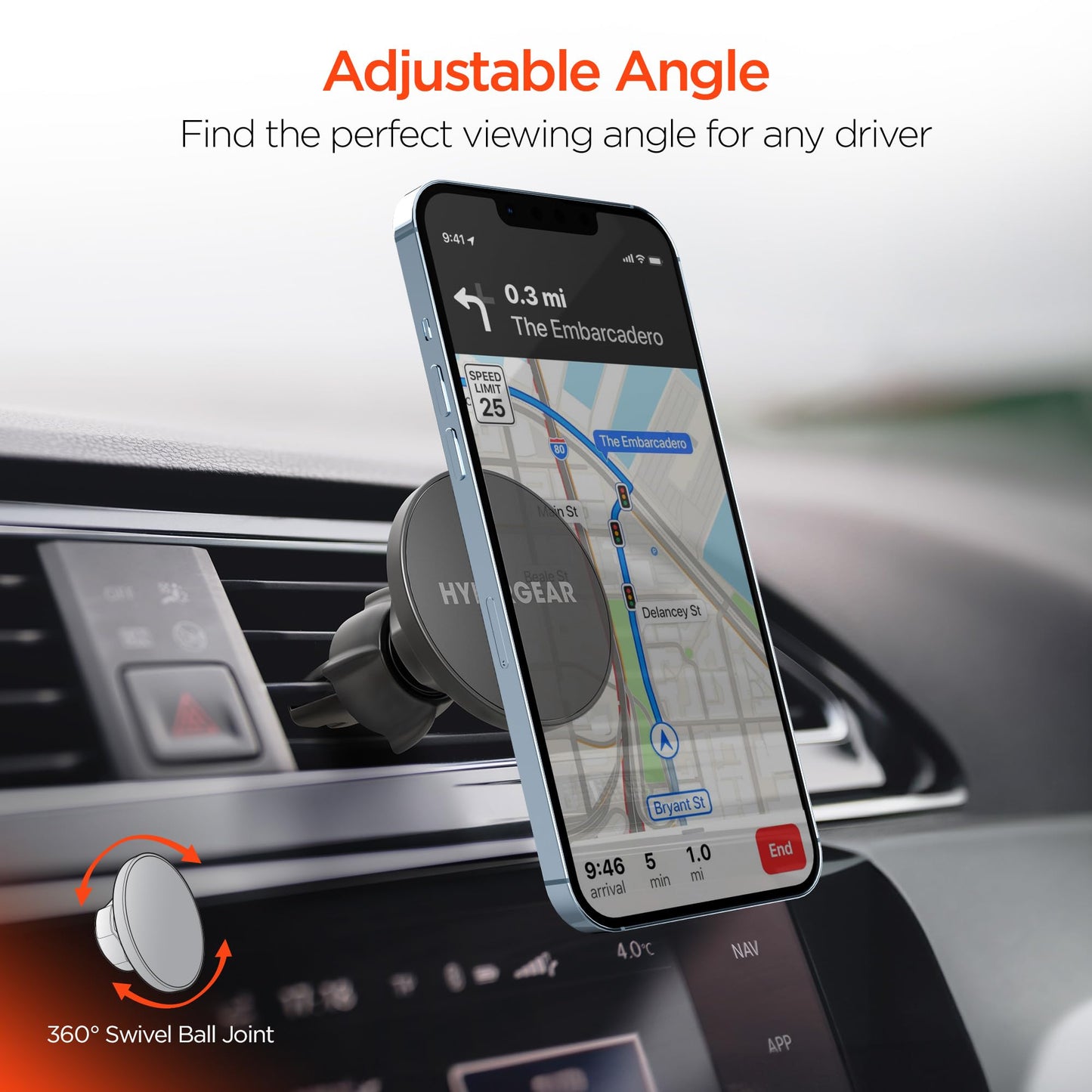 HyperGear MagSafe Magnetic Phone Holder Car Phone Holder Mount for Air Vent, Cellphone Holders Car Magnet Stand, Auto Magnetic Mount, Hands-Free