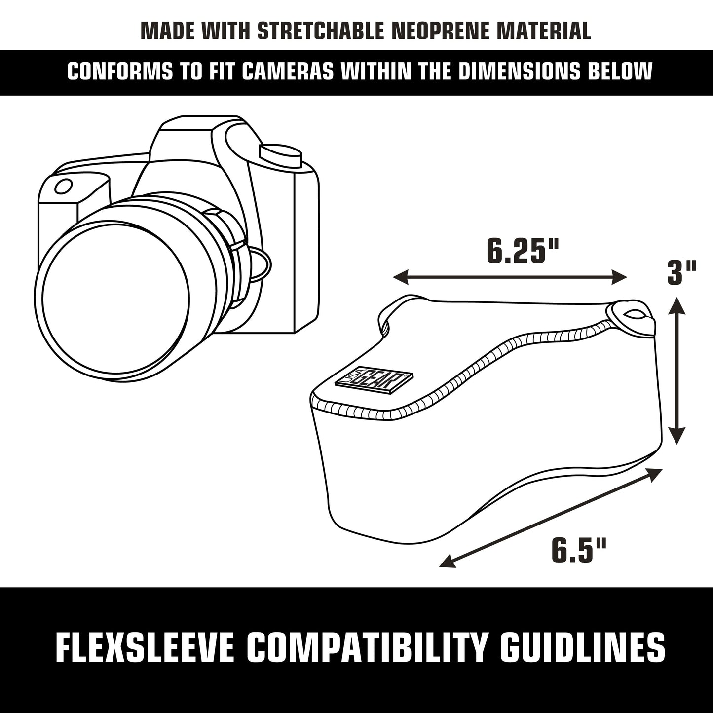 USA Gear Camera Sleeve (Medium) for Compact SLRs Compatible with Canon EOS R100 Nikon Z30 Sony ZV-E10, and more - Padded Neoprene DSLR Case