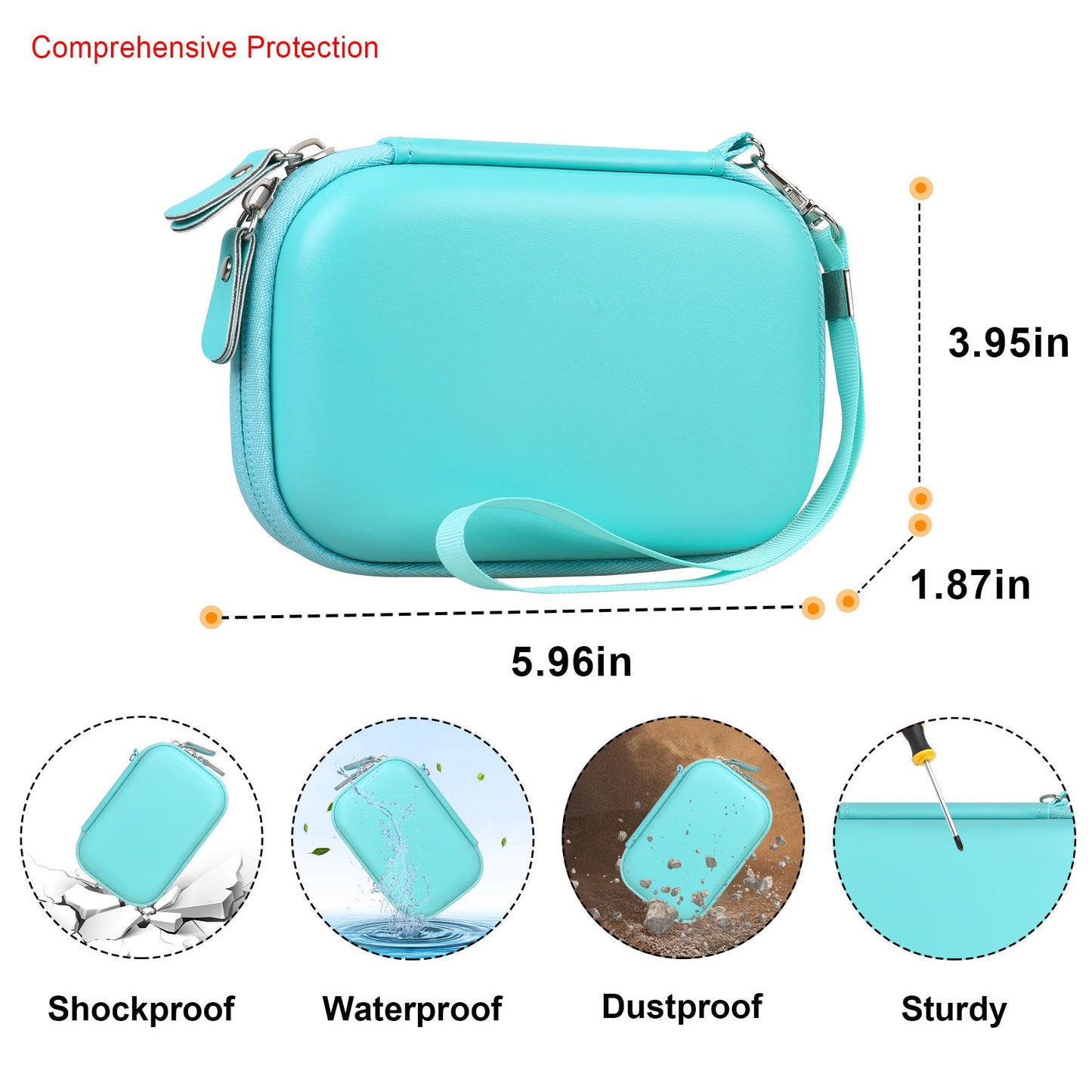 Elonbo Carrying Case for Canon Ivy 2/ Canon Ivy Mini Photo Printer, Portable Instant Smartphone Color Print Digital Camera Hard Travel Bag, Wireless