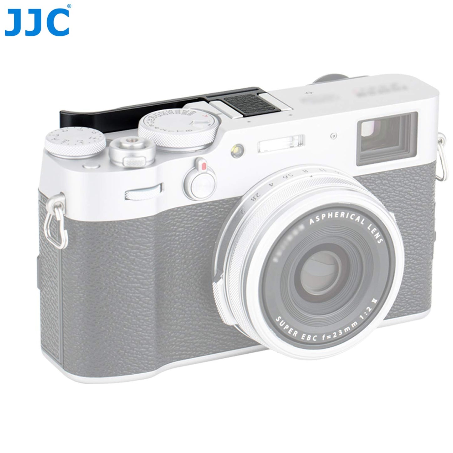 JJC TA-X100V Black Thumbs Up Grip for Fuji X100V Camera, Hot Shoe Thumb Grip Comaptible with Fujifilm X100V X100F X-E3, Made of Premium Anodized